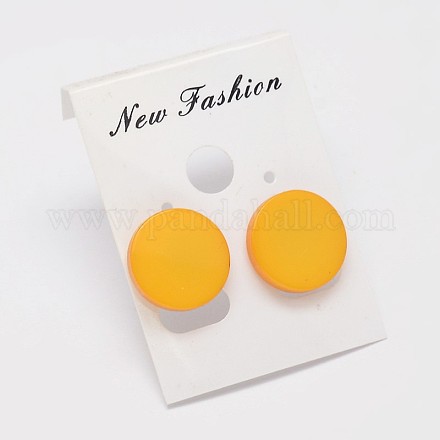 Flat Round Resin Stud Earrings EJEW-N040-21A-1