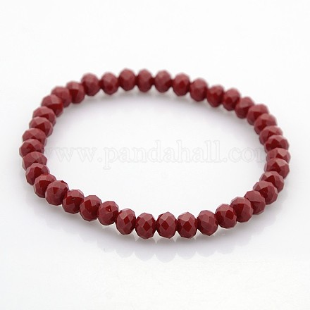 Glass Rondelle Beads Stretch Bracelets BJEW-F070-04-1