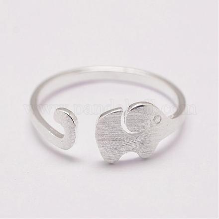 Los anillos de dedo brazalete de plata de ley RJEW-P118-06-1