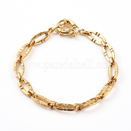 304 bracelets en acier inoxydable de la chaîne de maillons ovales BJEW-JB06101-01-1