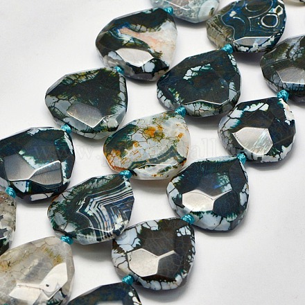 Chapelets de perles d'agate naturelle G-P319-33A-1