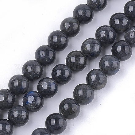 Labradorita negro natural cuentas hebras G-S333-10mm-021A-1