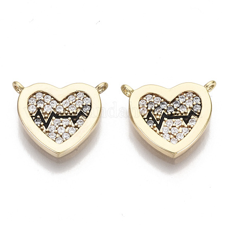 Brass Micro Pave Clear Cubic Zirconia Charms KK-S356-073-NF-1