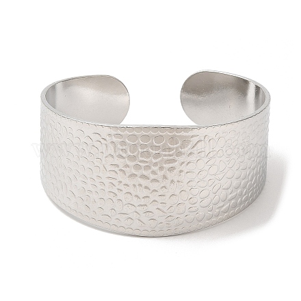 304 bracelets manchette larges texturés en acier inoxydable pour femme BJEW-L682-014P-1