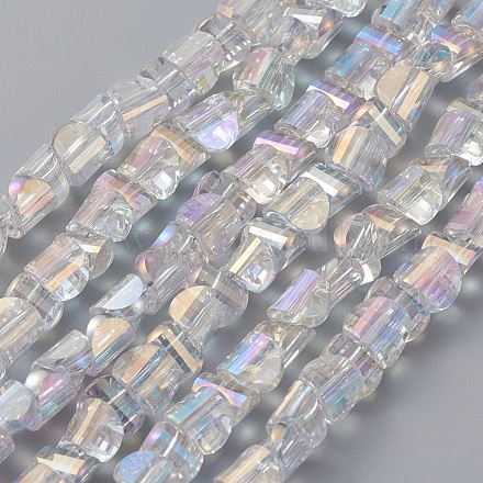 Chapelets de perles en verre électroplaqué EGLA-L023B-AB02-1
