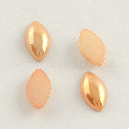 Pearlized Plated Opaque Glass Cabochons PORC-S779-6x12-20-1