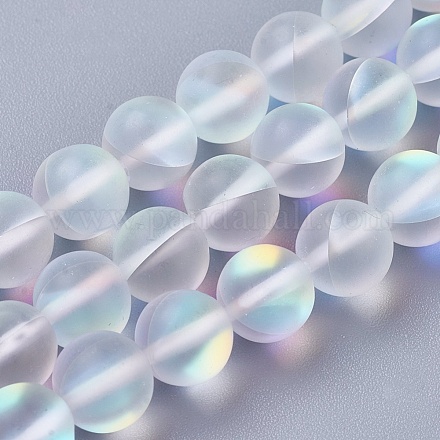 Chapelets de perles en pierre de lune synthétique G-E468-G01-6mm-1