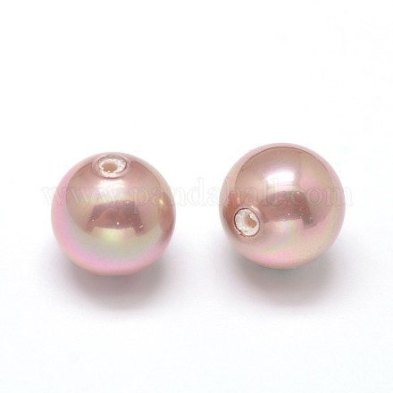 Half Drilled Round Shell Pearl Beads BSHE-M007-8mm-01E-1