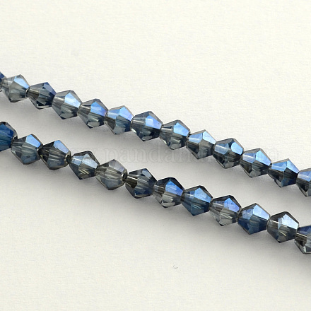 Chapelets de perles en verre électroplaqué X-EGLA-R094-4mm-13-1