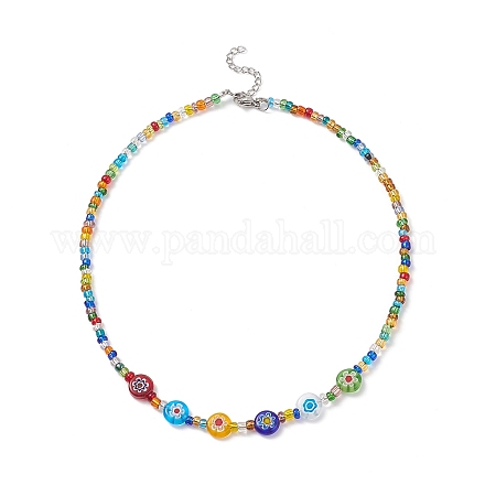 Glass Seed Beaded Necklaces for Women NJEW-JN03986-1