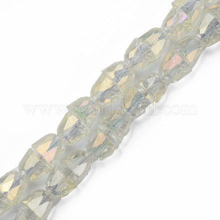 Chapelets de perles en verre transparent électrolytique EGLA-N002-35-C03-1