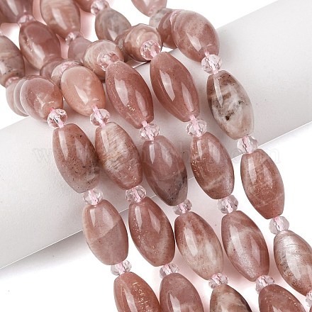 Natürliche sunstone Perlen Stränge G-G453-C06-8x13mm-1