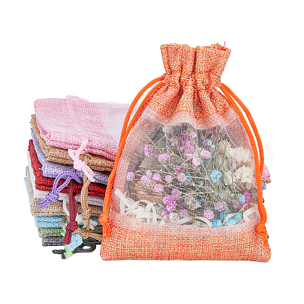 Hobbiesay 20 sacchetto di lino a 10 colori ABAG-HY0001-05-1