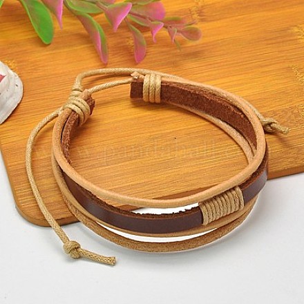 Multi-strand Leather Cord Bracelets BJEW-A063-03-1