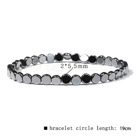 Persönliches Armband aus schwarzem Achatstein für Damen und Herren im Vintage-Stil mit elastischem Band RL7655-13-1