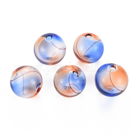 Perles de globe en verre soufflé à la main transparent GLAA-T012-33A-02-1