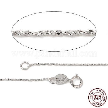 Collane a catena unisex alla moda in argento sterling placcato rodio STER-M034-B-19-1