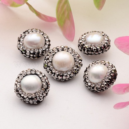 Dome Natural Cultured Freshwater Pearl Beads PEAR-H026-08-1