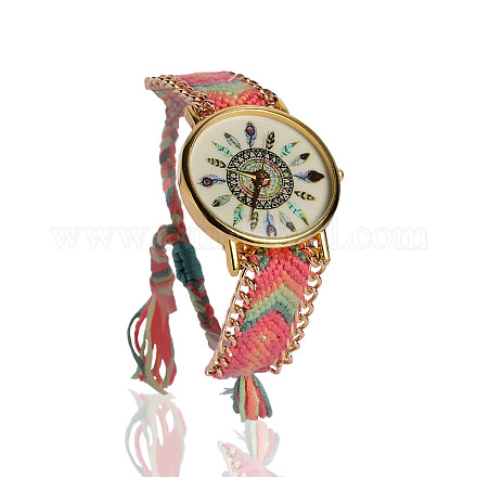 Плетеные хлопчатобумажные шнур браслет часы WACH-G017-01-1