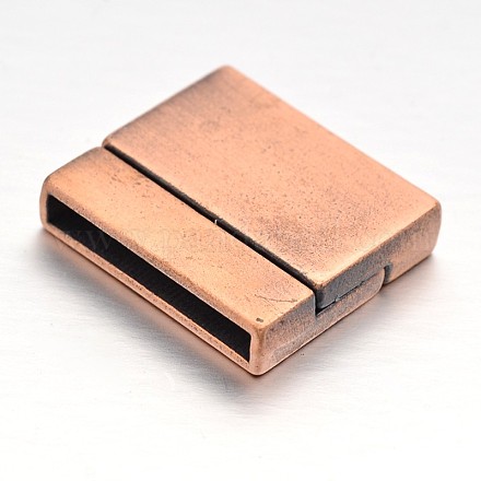 Nickel Free & Lead Free Alloy Rectangle Magnetic Clasps PALLOY-J377-43R-FF-1