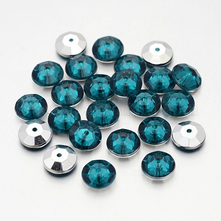 Faceted Flat Round Taiwan Acrylic Rhinestone Beads ACRT-M02-8-01-1