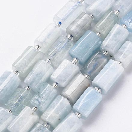 Chapelets de perles en aigue-marine naturelle G-S345-8x11-005-1