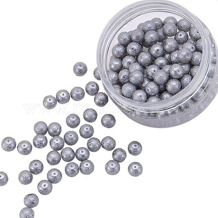 Eco-Friendly Dyed Textured Glass Pearl Round Bead HY-PH0005-01-B-1