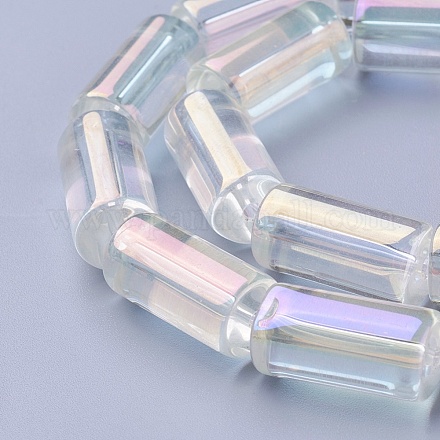 Abalorios de vidrio electroplate hebras GLAA-L020-F01-1