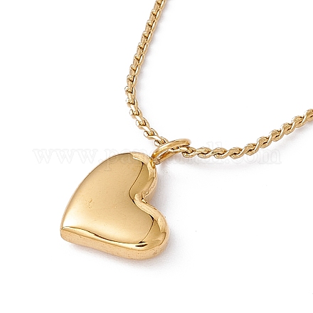 Collier pendentif coeur avec chaînes de corde torsadées NJEW-G074-45G-1