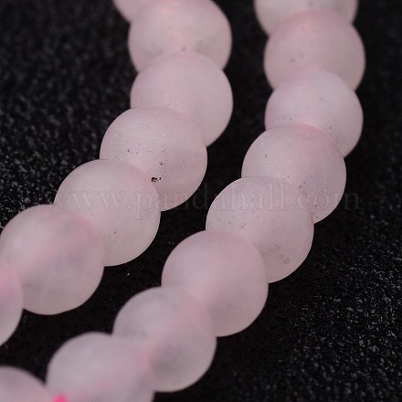 Esmerilado natural durante rosa hebras de abalorios de cuarzo G-J346-06-4mm-1