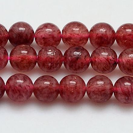 Natural Strawberry Quartz Beads Strands G-G448-4mm-10-1