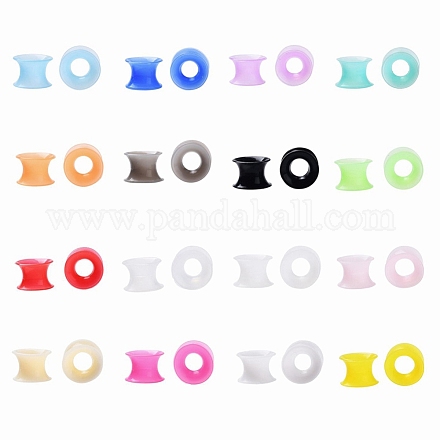 32 pièces 16 couleurs silicone mince oreille jauges chair tunnels bouchons FIND-YW0001-17B-1