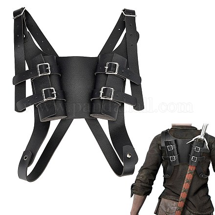 AHANDMAKER Medieval Sword Frog Leather Sword Holster AJEW-WH0415-58A-1