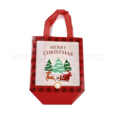 Ламинированные нетканые водонепроницаемые сумки на рождественскую тематику ABAG-B005-02A-01-1