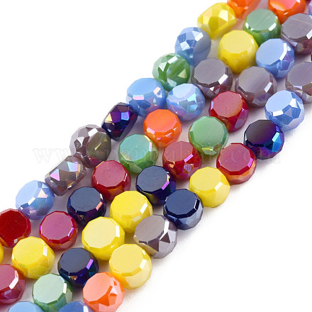 Chapelets de perles en verre électroplaqué EGLA-N002-40A-04-1