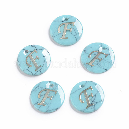 Synthetic Turquoise Charms G-L561-001F-1