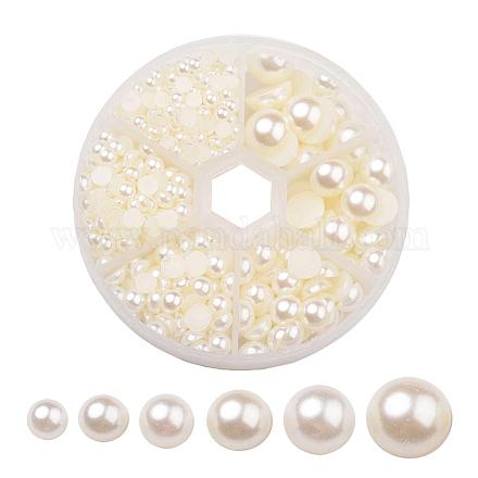 1caja de plástico abs imitación perla cúpula cabujones SACR-X0002-24-B-1