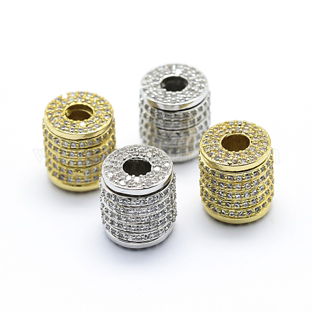 Perline zirconi micro pave  in ottone ZIRC-L070-12-1