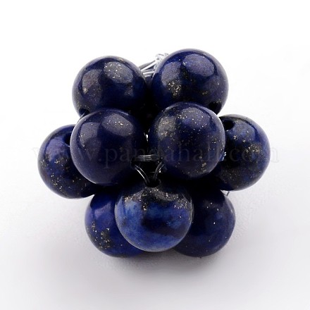Perles de lapis lazuli naturelles tissées G-JF-6mm-02-1