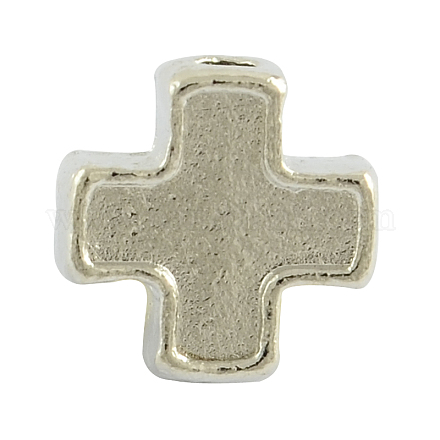 Alliage de style tibétain mini-croix grecque supports perles d'émail TIBEB-7716-AS-NR-1