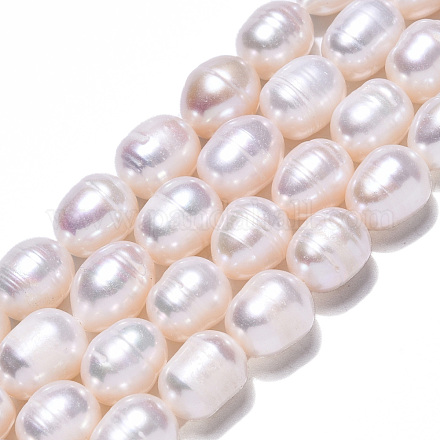 Fili di perle di perle d'acqua dolce coltivate naturali PEAR-N012-09A-1