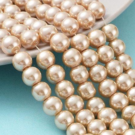Chapelets de perles rondes en verre peint X-HY-Q330-8mm-42-1