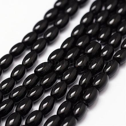 Brins de perles d'onyx noir naturel G-N0171-04-4x6mm-1