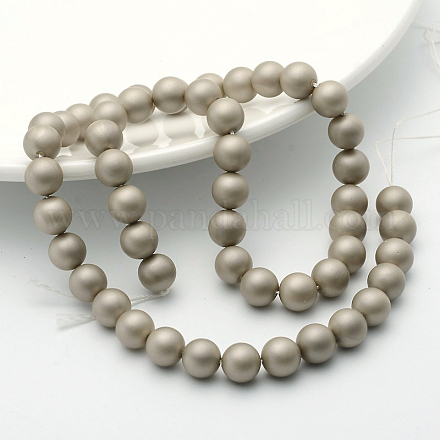 Round Shell Pearl Frosted Beads Strands BSHE-I002-4mm-15-1