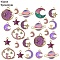 45Pcs 9 Styles Alloy Enamel Pendants, Mixed Shapes, Mixed Color, 11.5~25x7.5~23.5x1~2.3mm, Hole: 1.5~3mm, 5pcs/style