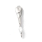 Brass S-Hook Clasps, with Glass, Heart, Platinum, 29mm