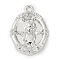 Alloy Pendants, Oval Charms, Lead Free & Cadmium Free & Nickel Free, Rack Plating, Platinum, 23.5x17.5x3mm, Hole: 1.8mm