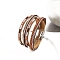 Bohemia PU Leather Cord Multi-strand Bracelets, with Stainless Steel Magnetic Clasps, Sandy Brown, 7-5/8 inch(19.5cm)