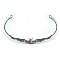 Alloy Hair Bands, Bat, Gunmetal, 145x15mm