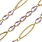 304 Stainless Steel Enamel Link Chains, Soldered, with Spool, Ion Plating(IP), Lilac, 20x6x1mm
